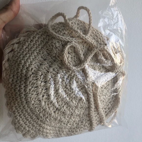 Handmade Macrame Beach Bag with fringes bohemian - Picture 6 of 6